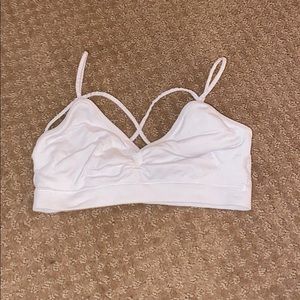 White sports bra, not padded